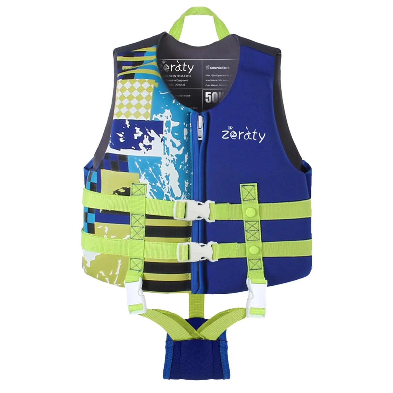 Zeraty-Kids-Swim-Vest-Life-Jacket-Flotation-Swimming-Aid-with-Adjustable-Safety-Strap-Age-1-9-Years-22-50Lbs-Blue